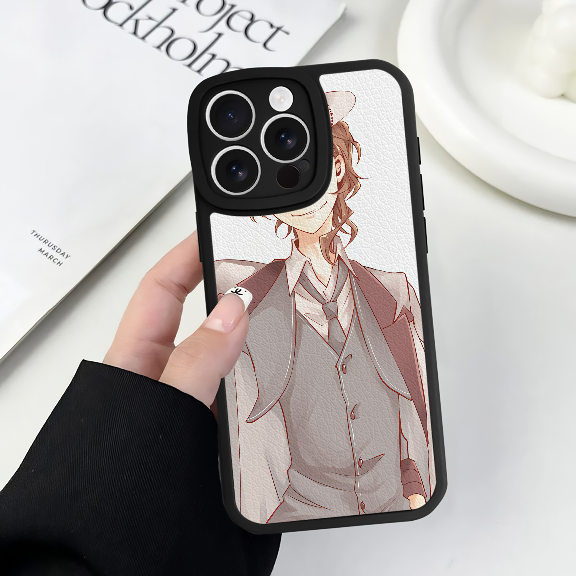 （画像用） 文豪ストレイドッグス Bungo Stray Dogs 【iPhone 16シリーズ対応】シリコンスマホケース（レザー調） 材質：シリコン